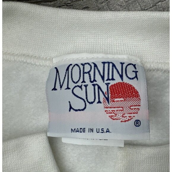Vintage Morning Sun Sweatshirt Grandma Flower Button Up White USA Made NEW - Picture 3 of 12